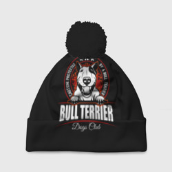 Шапка 3D c помпоном Бультерьер Bull Terrier