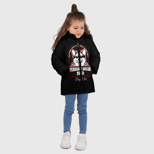 Зимняя куртка для девочек 3D Вельш-Корги Пемброк Corgi, цвет черный - фото 5