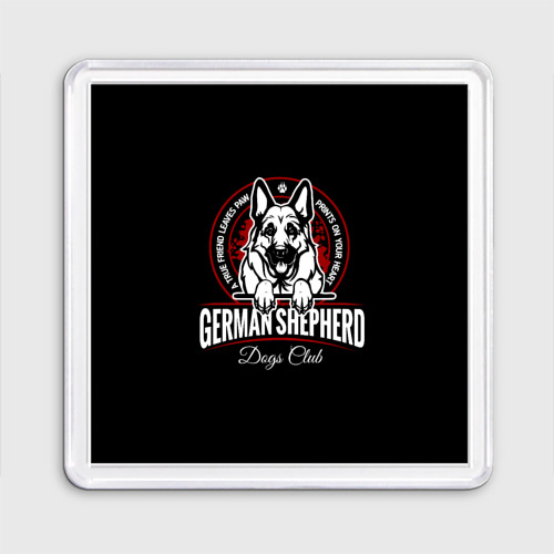 Магнит 55*55 Немецкая Овчарка German Shepherd-1