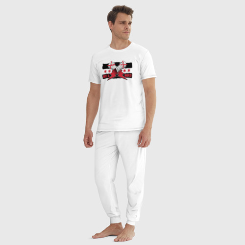 Мужская пижама хлопок CM Punk AEW BITW, цвет белый - фото 5