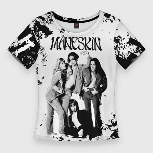 Женская футболка 3D Slim Maneskin Монэскин, рок - группа, цвет 3D печать