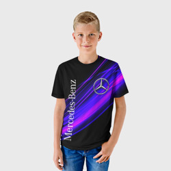 Детская футболка 3D Mercedes-Benz Мерседес-Бенз пурпурный - фото 2
