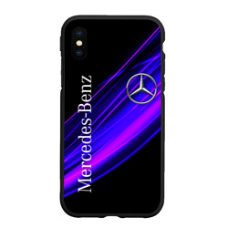 Чехол для iPhone XS Max матовый Mercedes-Benz Мерседес-Бенз пурпурный