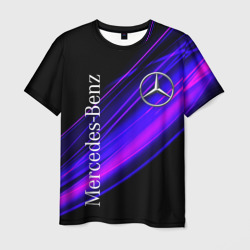 Мужская футболка 3D Mercedes-Benz Мерседес-Бенз пурпурный