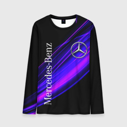 Мужской лонгслив 3D Mercedes-Benz Мерседес-Бенз пурпурный