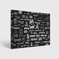 Холст прямоугольный Логотипы метал групп metal bands logo