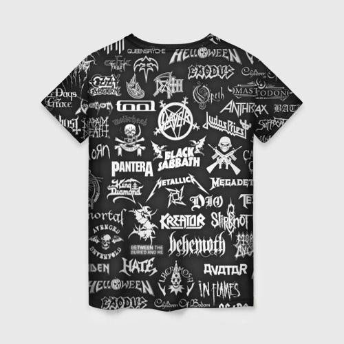 Женская футболка 3D Логотипы метал групп metal bands logo, цвет 3D печать - фото 2