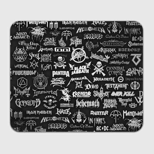 Прямоугольный коврик для мышки Логотипы метал групп metal bands logo