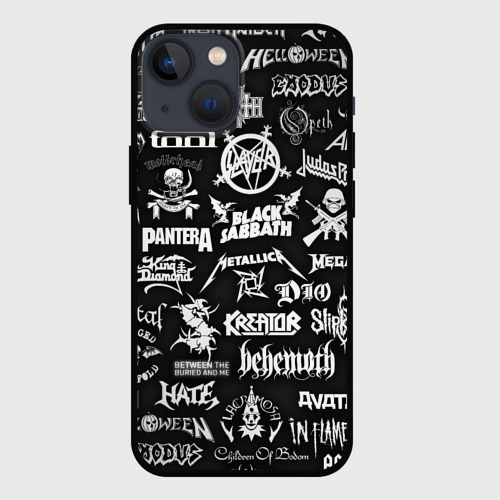 Чехол для iPhone 13 mini Логотипы метал групп metal bands logo