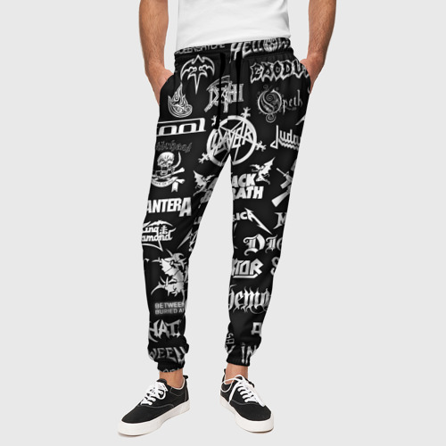 Мужские брюки 3D Логотипы метал групп metal bands logo, цвет 3D печать - фото 4