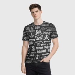 Мужская футболка 3D Логотипы метал групп metal bands logo - фото 2