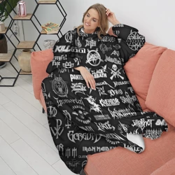 Плед с рукавами Логотипы метал групп metal bands logo - фото 2