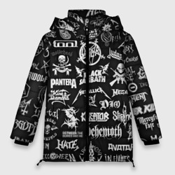 Женская зимняя куртка Oversize Логотипы метал групп metal bands logo