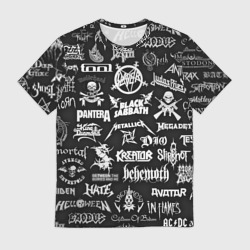 Мужская футболка 3D Логотипы метал групп metal bands logo