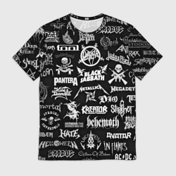 Мужская футболка 3D Логотипы метал групп metal bands logo