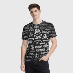 Мужская футболка 3D Логотипы метал групп metal bands logo - фото 2