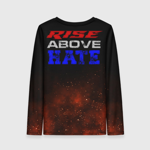 Женский лонгслив 3D Rise above hate, цвет 3D печать - фото 2