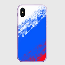 Чехол для iPhone XS Max матовый Флаг РФ триколор