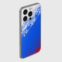 Чехол для iPhone 16 Pro Max силиконовый с защитой камеры Флаг РФ триколор - фото 2