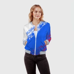 Женский бомбер 3D Флаг РФ триколор - фото 2