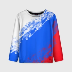 Детский лонгслив 3D Флаг РФ триколор