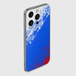 Чехол для iPhone 15 Pro силиконовый с защитой камеры Флаг РФ триколор - фото 2