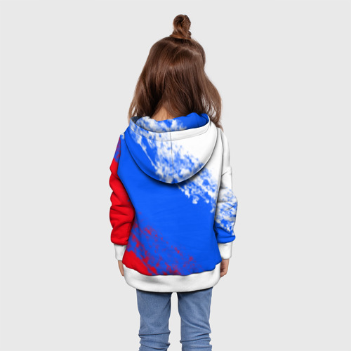 Детская толстовка 3D Флаг РФ триколор, цвет белый - фото 5