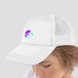 Детская кепка тракер Неоновые котики Инь Янь
