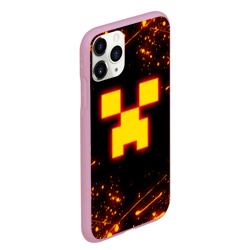 Чехол для iPhone 11 Pro Max матовый Огненный Крипер: Майнкрафт - фото 2