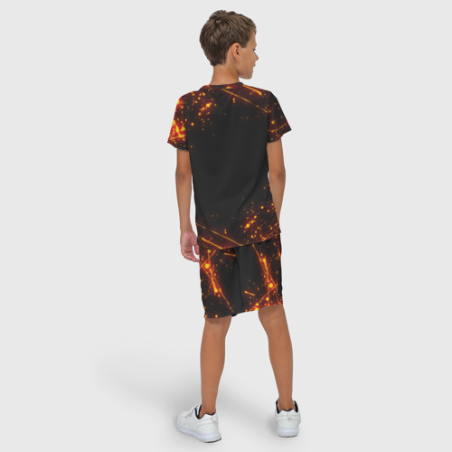 Детский костюм с шортами 3D Огненный Крипер: Майнкрафт, цвет 3D печать - фото 4