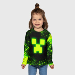 Детский лонгслив 3D Майнкрафт: токсичный Крипер - фото 2