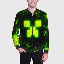 Мужской бомбер 3D Майнкрафт: токсичный Крипер - фото 2