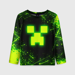 Детский лонгслив 3D Майнкрафт: токсичный Крипер