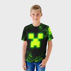 Детская футболка 3D Майнкрафт: токсичный Крипер - фото 2