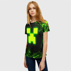 Женская футболка 3D Майнкрафт: токсичный Крипер - фото 2