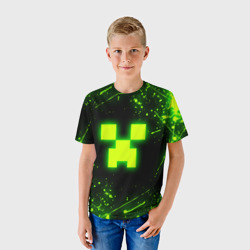 Детская футболка 3D Майнкрафт: токсичный Крипер - фото 2