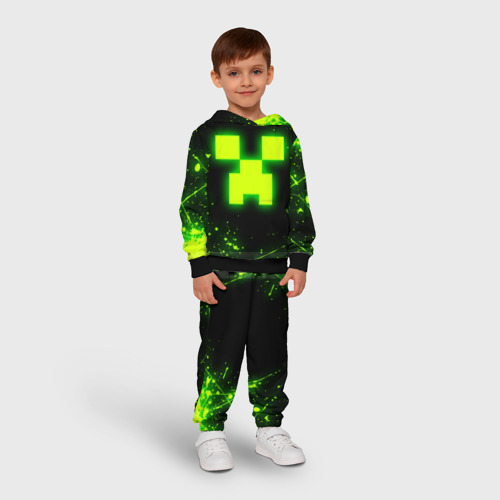 Детский костюм с толстовкой 3D Майнкрафт: токсичный Крипер, цвет черный - фото 3