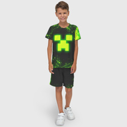 Детский костюм с шортами 3D Майнкрафт: токсичный Крипер - фото 2