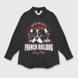 Женская рубашка oversize 3D Французский Бульдог French Bulldog