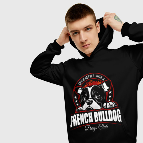 Мужская толстовка 3D Французский Бульдог French Bulldog, цвет черный - фото 5