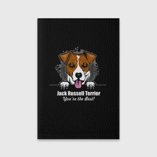 Обложка для паспорта матовая кожа Джек-Рассел-Терьер Jack Russell Terrier, цвет черный