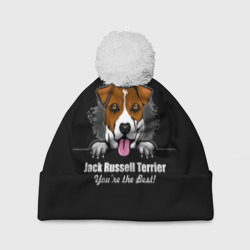 Шапка 3D c помпоном Джек-Рассел-Терьер Jack Russell Terrier