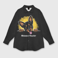 Мужская рубашка oversize 3D Пинчер Miniature Pinscher