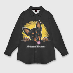 Женская рубашка oversize 3D Пинчер Miniature Pinscher