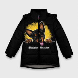 Зимняя куртка для девочек 3D Пинчер Miniature Pinscher