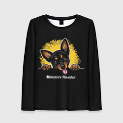 Женский лонгслив 3D Пинчер Miniature Pinscher