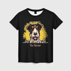 Женская футболка 3D Фокстерьер Fox terrier