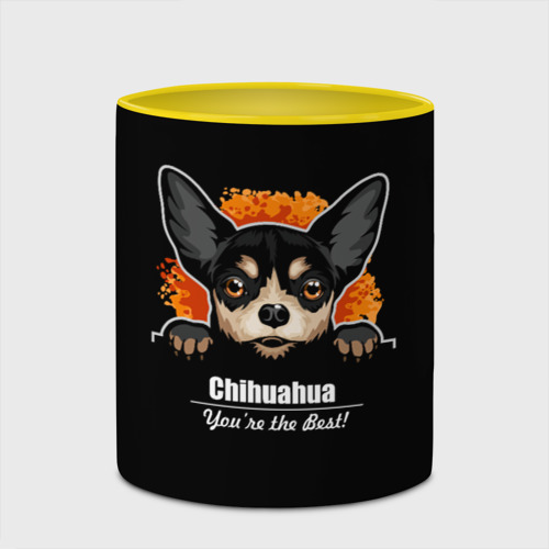 Кружка с полной запечаткой Чихуахуа Chihuahua, цвет белый + желтый - фото 4