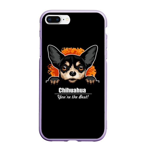 Чехол для iPhone 7Plus/8 Plus матовый Чихуахуа Chihuahua, цвет светло-сиреневый