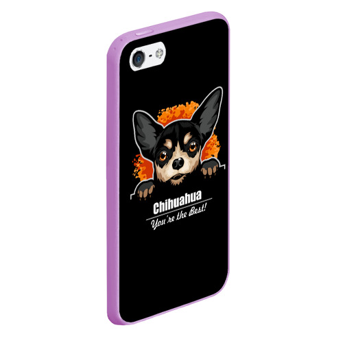 Чехол для iPhone 5/5S матовый Чихуахуа Chihuahua, цвет сиреневый - фото 3